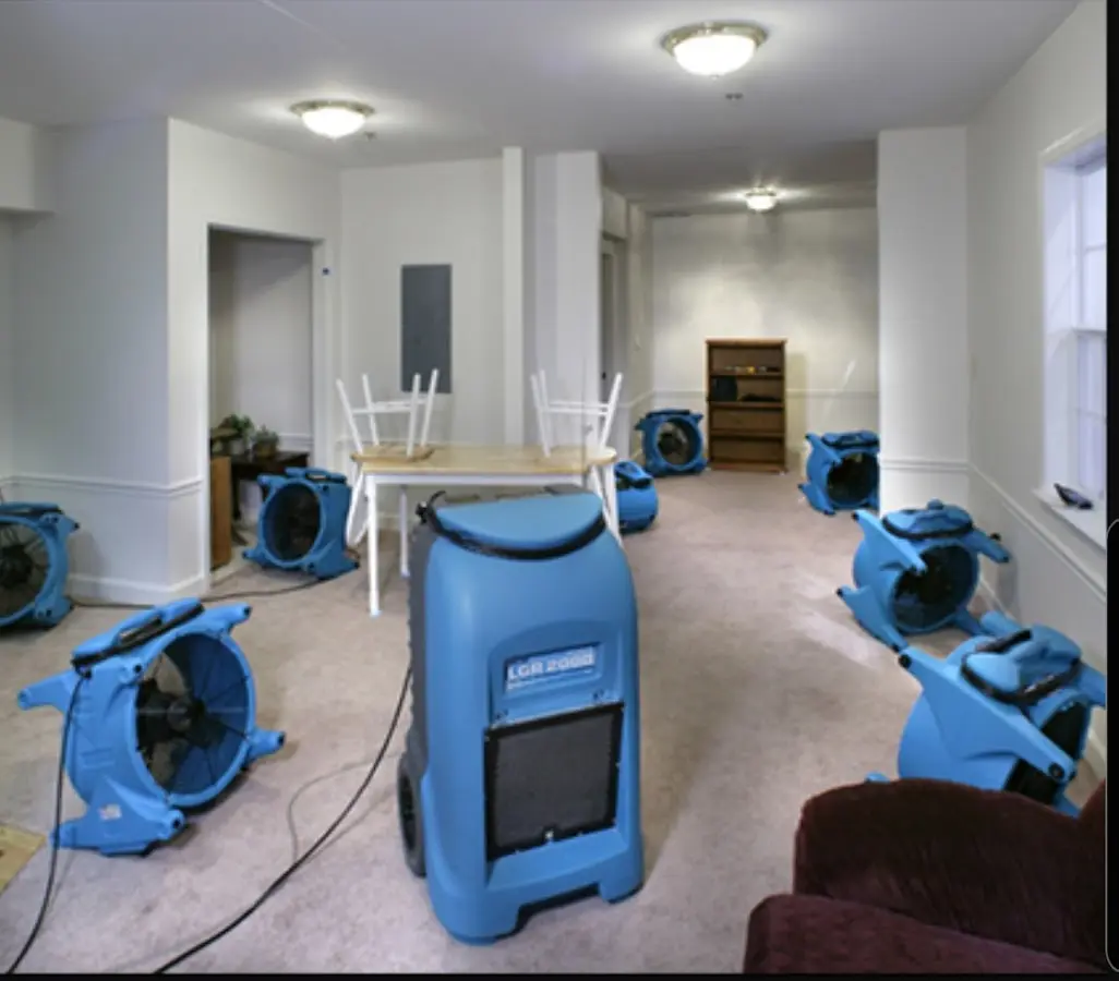 Air movers and dehumidifier setup for Water Extraction & Removal in Holdrege